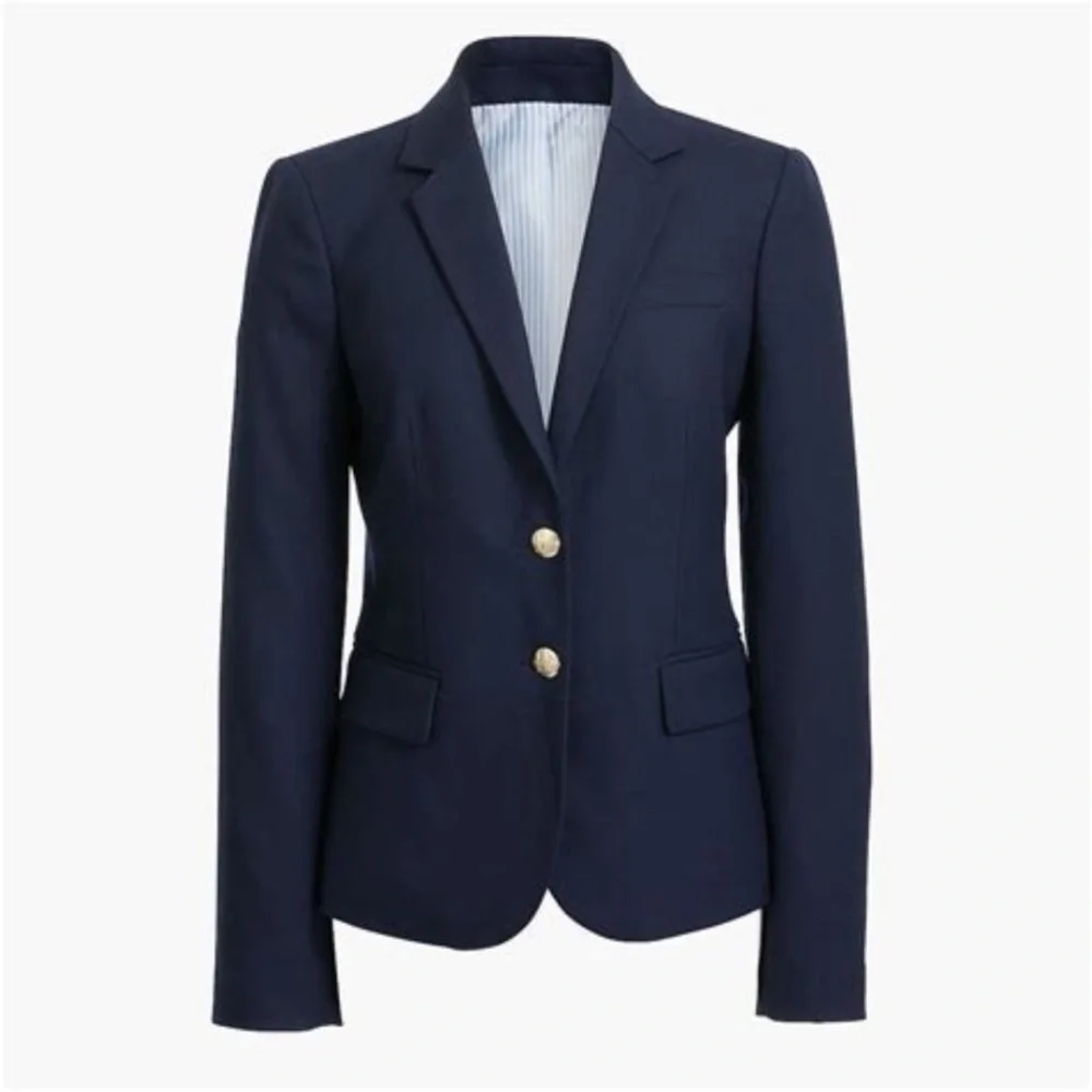 J. Crew Original schoolboy Navy blazer gold button size 2 NWT preppy academia